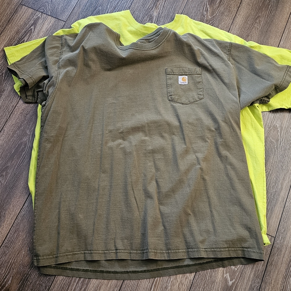 5 3Xl carhartt tees and nautical polo. Polo is new and tees are used.